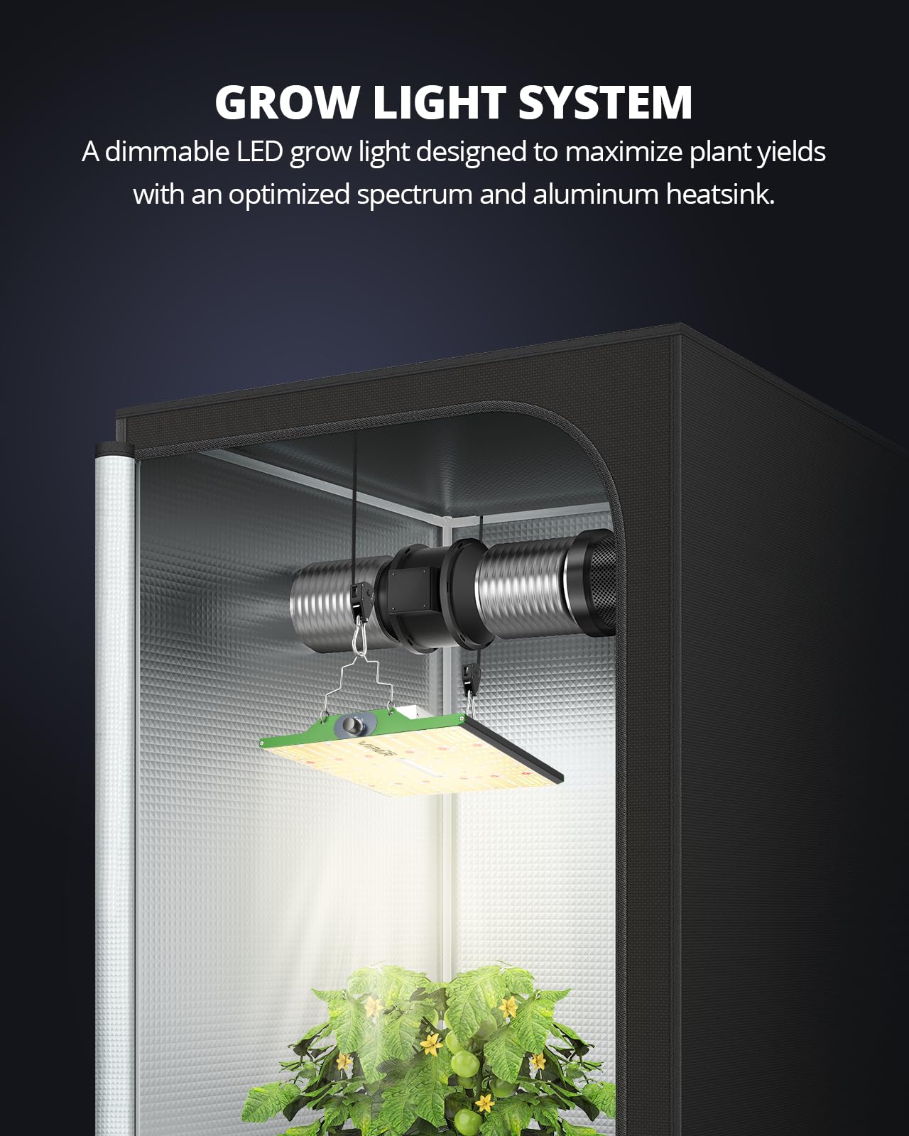 VIPARSPECTRA P1000 LED Grow Light for Seed Starting Vegetables Bloom, Dimmable Plant Lights Dimming Daisy Chain Grow Lights for Indoor Plants Full Spectrum for 3x3/2x2 Grow Tent