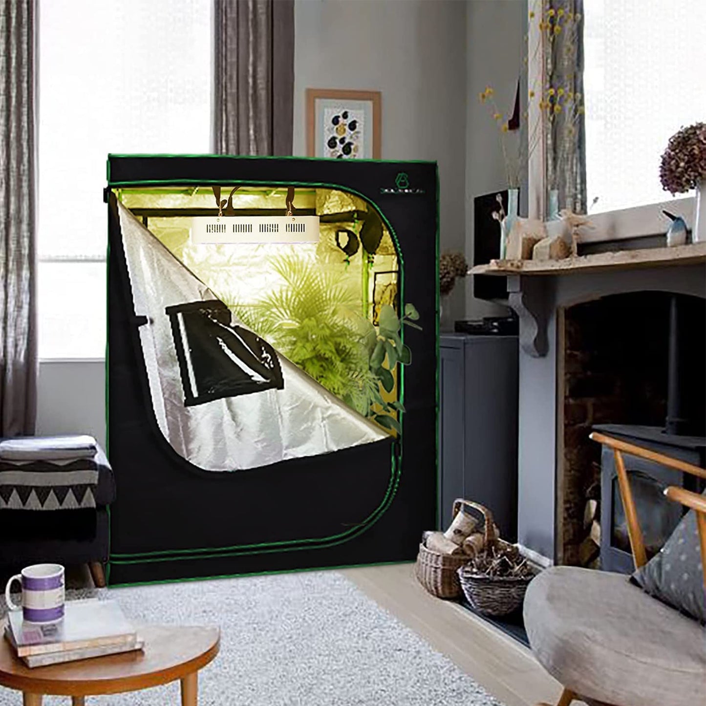 GA Grow Tent 48"x24"x60" 4'x2' Reflective Mylar Hydroponic Grow Tent with Observation Window and Waterproof Floor Tray for Indoor Plant Growing 2x2 3x3 4x4 (48x24x60)