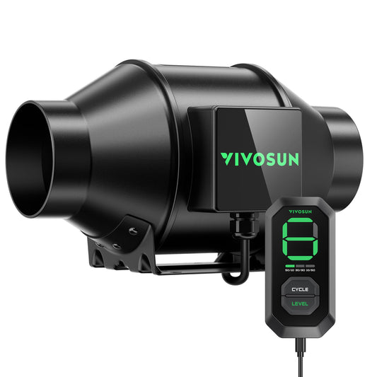 VIVOSUN AeroZesh G4 4-inch 195 CFM Inline Duct Fan with E12 Speed Controller, Entirely Programmable PWM-controlled EC Fan for Grow Tent Ventilation
