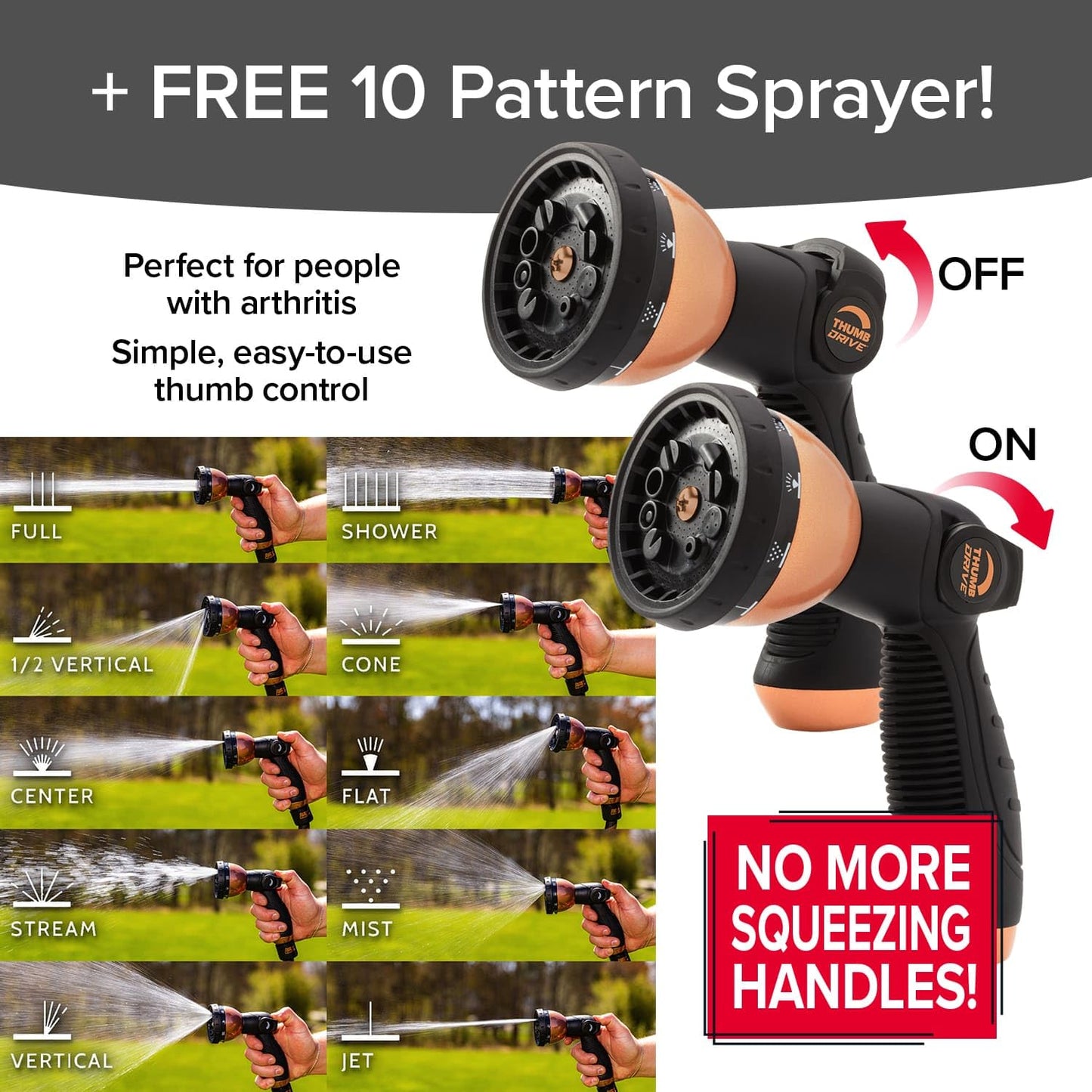 Pocket Hose Copper Bullet Expandable Garden Hose 50 FT w/10 Pattern Thumb Spray Nozzle AS-SEEN-ON-TV 650psi 3/4 in Patented Lead-Free Ultra-Lightweight Solid Copper Anodized Aluminum Fittings No-Kink