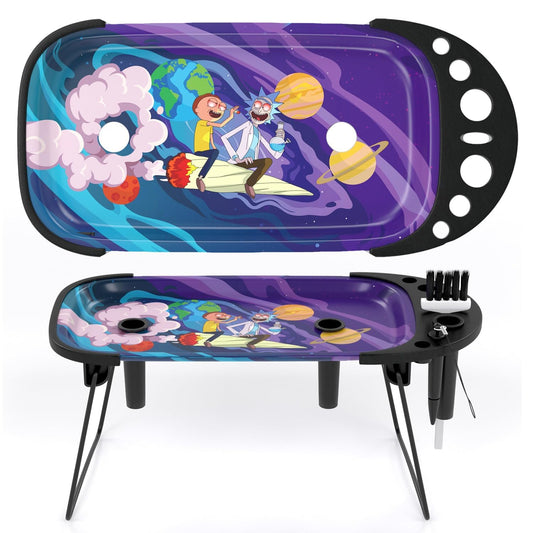Rolling Tray with Cone Loader Accessories for King Size & 1 1/4 Size Pre Rolled Cones, Cone Filler & Foldable Stand - All-in-one Rolling Tray Set with Storage Bag by Gray Oval