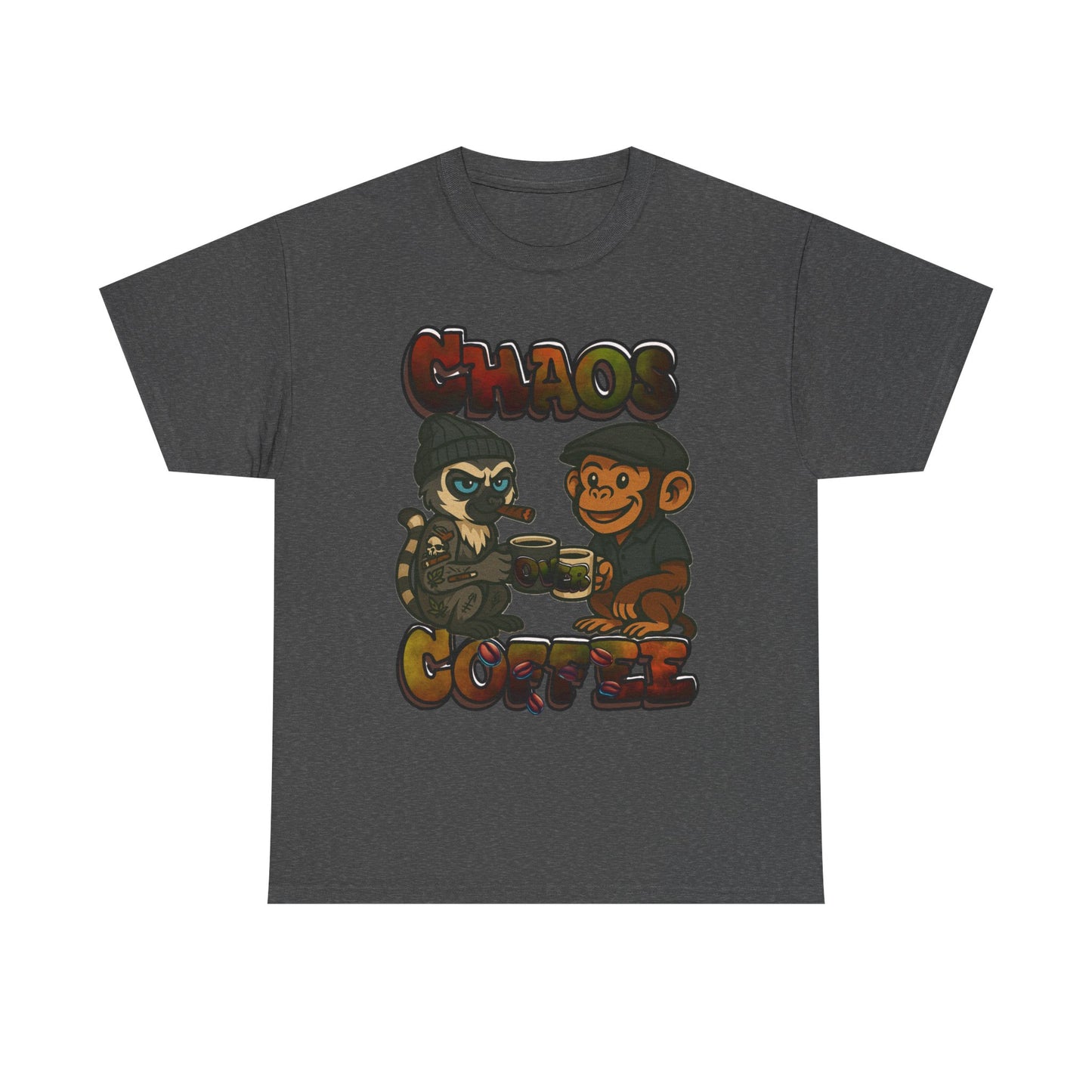 Chaos Over Coffee Smoked In Emotes Heavy Cotton Tee