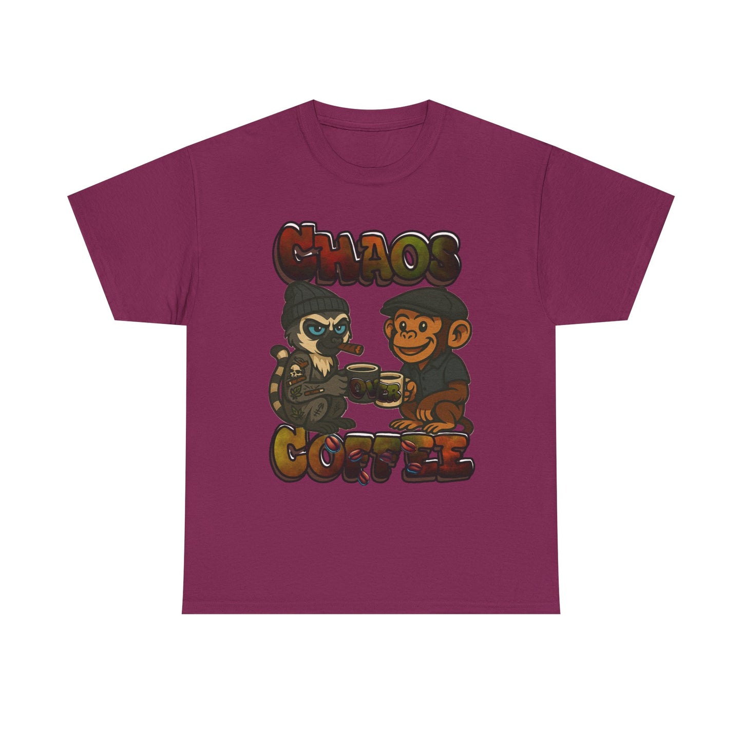 Chaos Over Coffee Smoked In Emotes Heavy Cotton Tee
