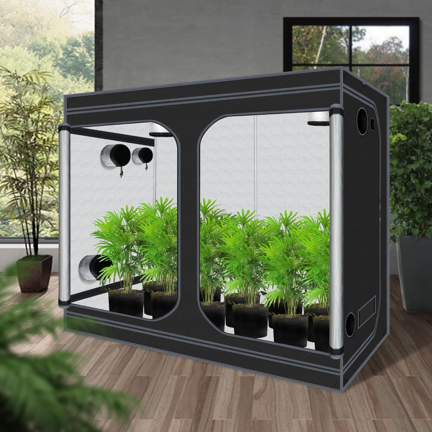 Grow Tents 96"x48"x78" High Reflective Grow Tent Indoor Grow Room for Planting Fruit Flower Veg with Removable Water-Proof Floor Tray 8x4
