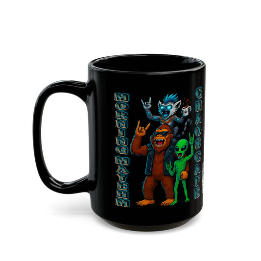 Morning Mayhem & the Blunt BreakDown Black Mug - Perfect Gift for Coffee Lovers