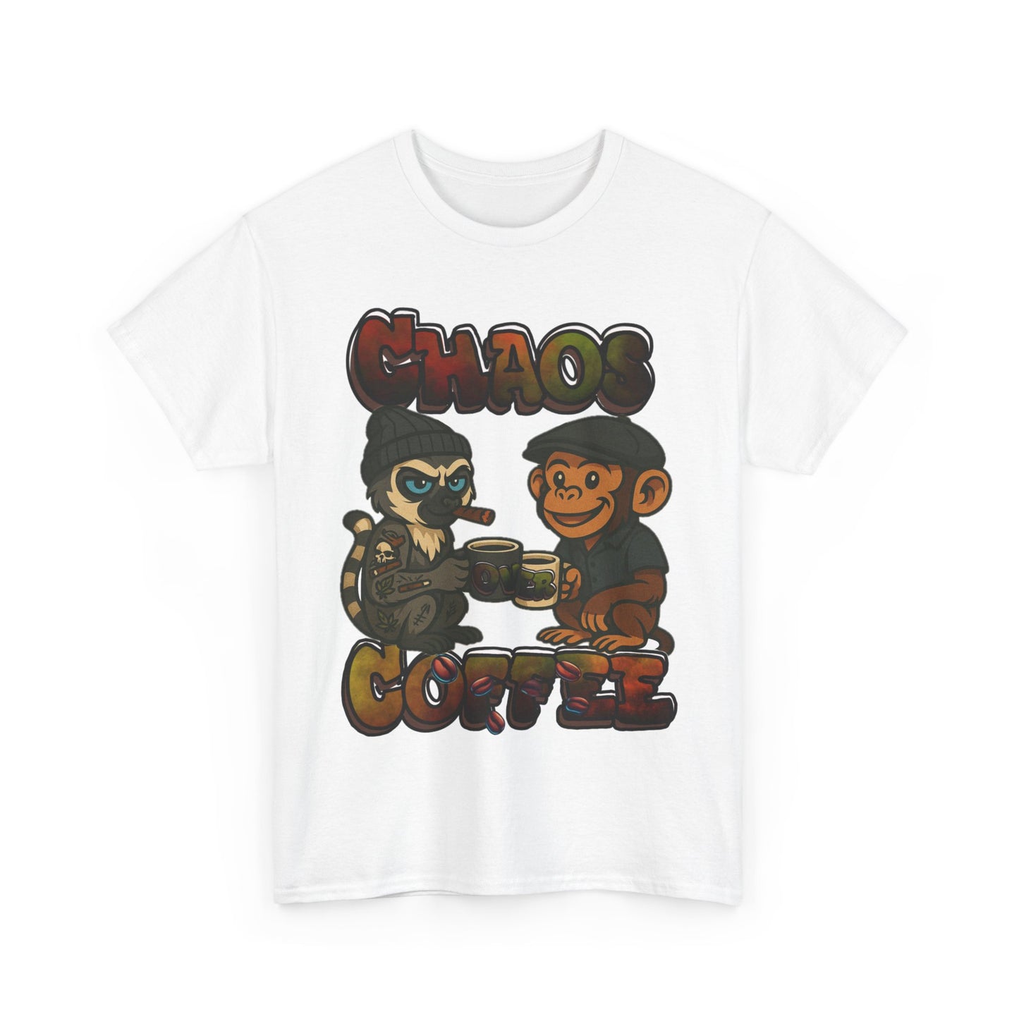 Chaos Over Coffee Smoked In Emotes Heavy Cotton Tee