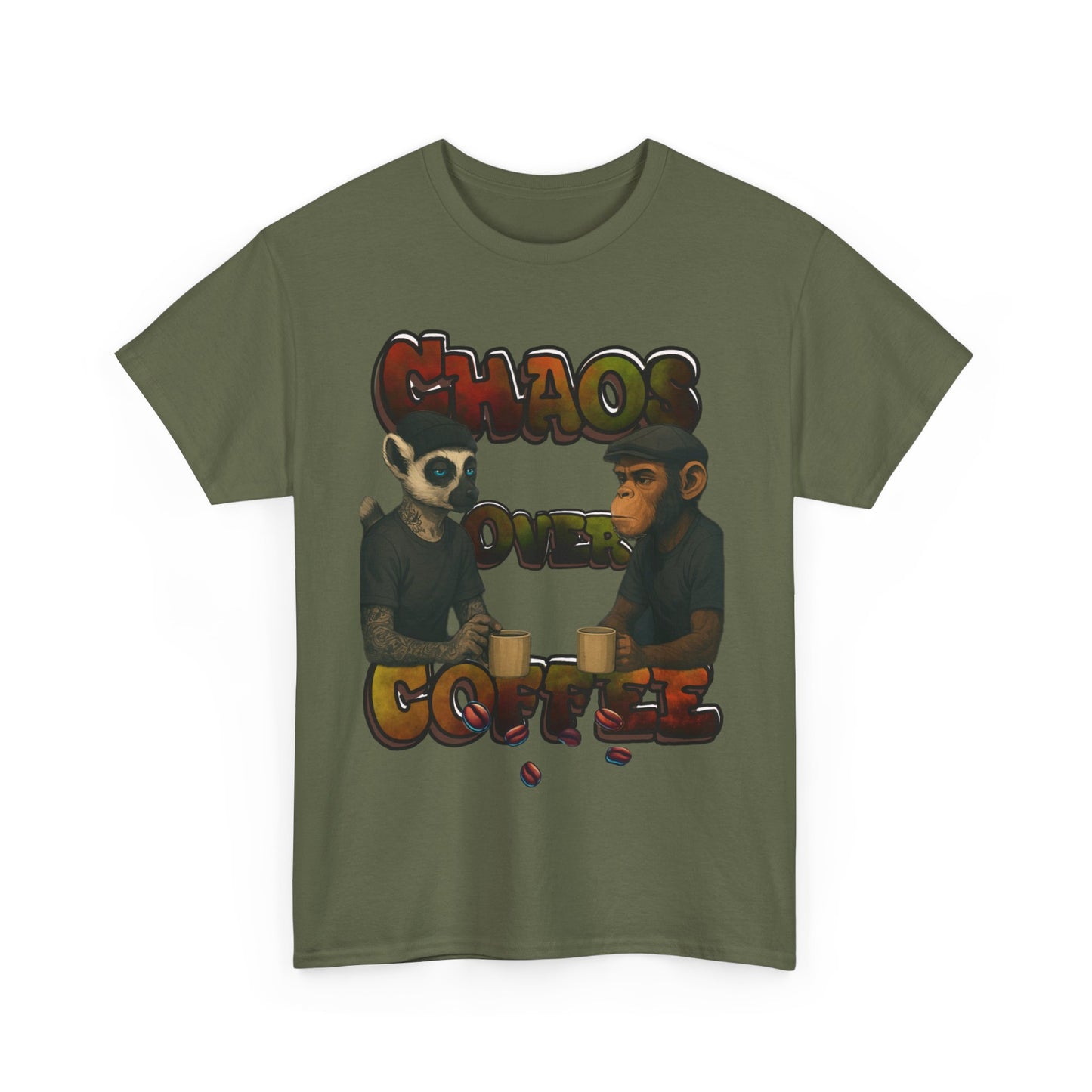 Chaos Over Coffee Heavy Cotton Tee