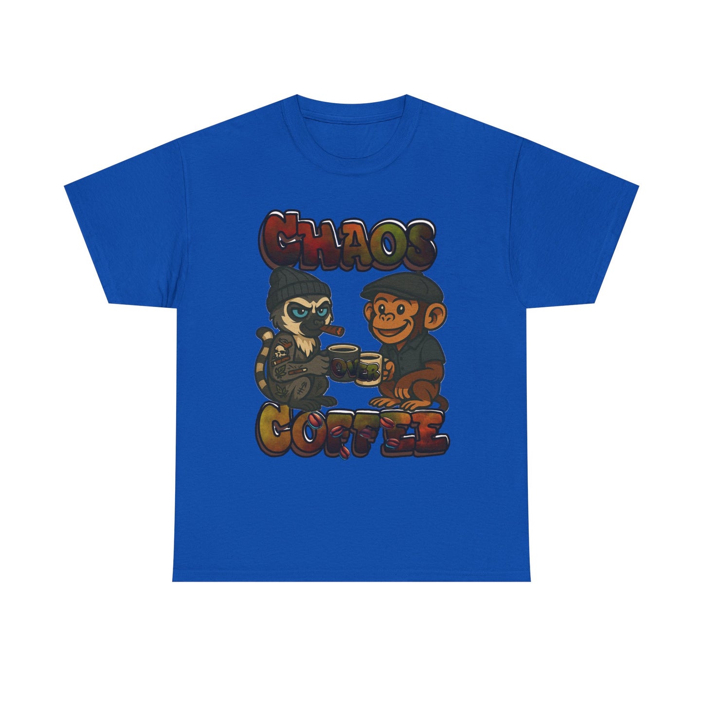 Chaos Over Coffee Smoked In Emotes Heavy Cotton Tee