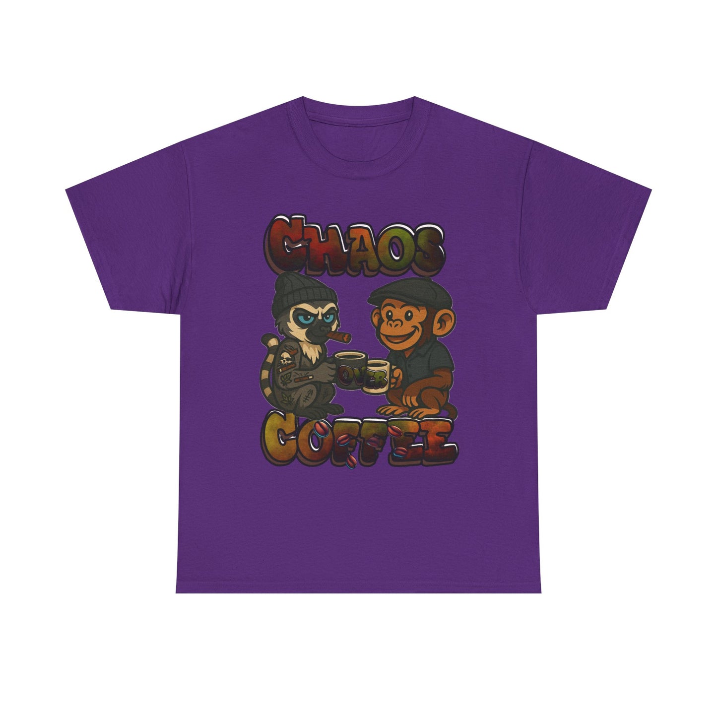 Chaos Over Coffee Smoked In Emotes Heavy Cotton Tee