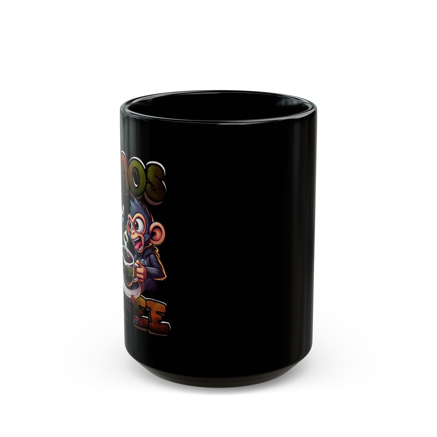 Chaos Over Coffee Black Mug - Perfect Gift for Coffee Lovers