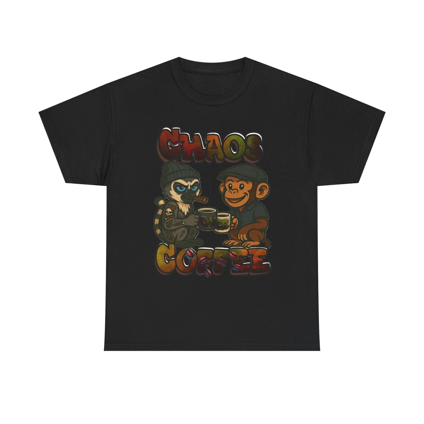 Chaos Over Coffee Smoked In Emotes Heavy Cotton Tee